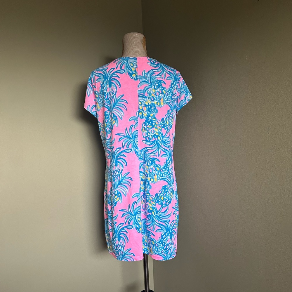 NWOT Lilly Pulitzer Tunic Pink and Blue Pineapple Print Sheath Dress Sz L - Picture 7 of 11